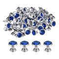 uxcell 60 Sets Rhinestone Rivets, 8mm Leather Rivets Crystal Rivets Stud Rapid Double Cap Rivets for DIY Leather Craft Fabric Clothes Belt Bags, Dark Blue - color: Dark Blue, size: 8mm
