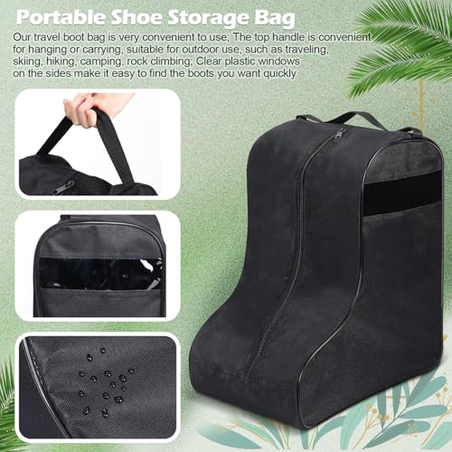 1 Pc Boot Bags for Cowboy Boots Portable Storage Bag for Travel Long Tube Shoes Bags Men Tall Shoe with Handle for Home Travel (Black) - color: Black