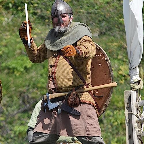 Medieval Belt Pouch,Viking Faux Leather Coin Pouch Brown Portable Drawstring Dice Bag Renaissance LARP Waist Bag for Archery Cospaly - color: Odin's Totem
