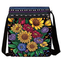 Diamond Painting Crossbody Bag - DIY Diamond Art Kits for Adults, PU Leather Shoulder Bag with Zipper, Flower Pattern Art Bag for Women - color: Flowers 6