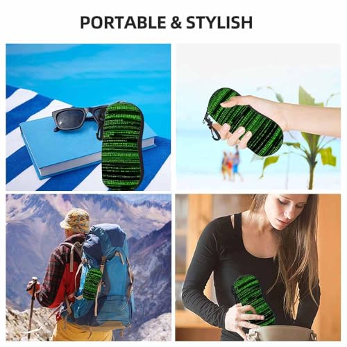 IBILIU Eyeglasses Case Circuit Board Ultra Light Neoprene Sunglasses Case,Soft Reading Glasses Case For Women Men - color: Tech Code