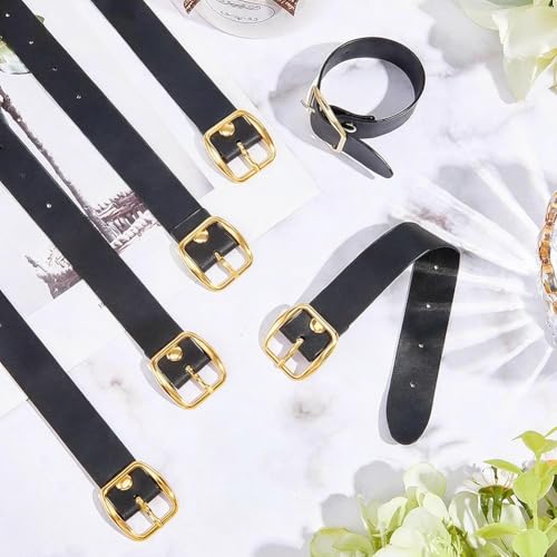 6Pcs PU Leather Kilt Extension Strap Gold Buckle Extenders - color: Gold Buckle