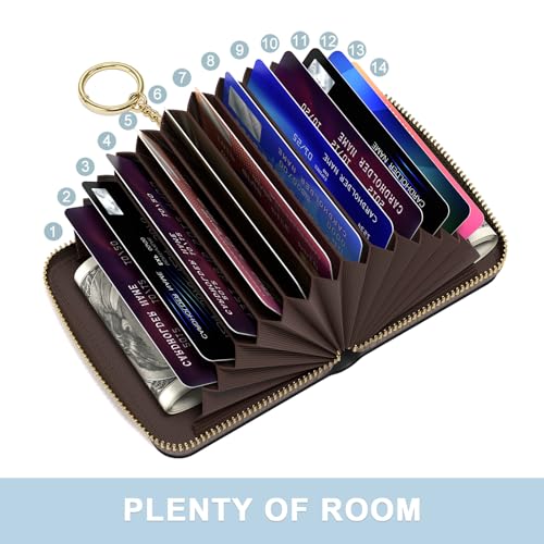 Credit Card Holder, Small RFID Wallet Slim Leather Card Organizer Case - color: A-Black, size: Wrist Strap