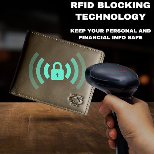 Stealth Mode Leather Bifold Wallet for Men With ID Window and RFID Blocking - color: Camo