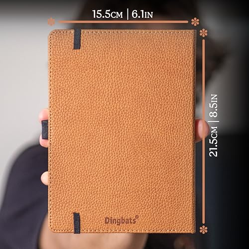 Dingbats* Wildlife Lined Writing Journal Notebook A5 - Vegan Leather Hardcover - Ideal for Work, Travel - Pocket, Elastic Closure, & Bookmark - color: Brown Bear, style: Lined