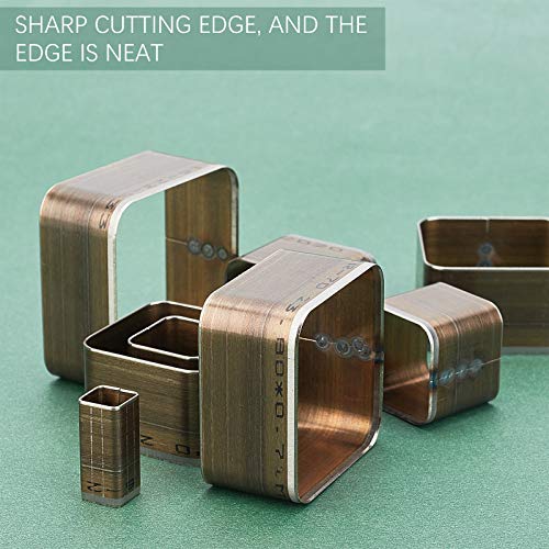 PH PandaHall 8 pcs High Carbon Steel One Hole Hollow Punch Cutter Set, 8 Sizes 20 25 30 35 40 45 50 55mm Square Leather Die Cutter Tool Cutting Punching Die for Handmade DIY Leather Craft - color: Square, size: 8 Sizes (20-55mm)