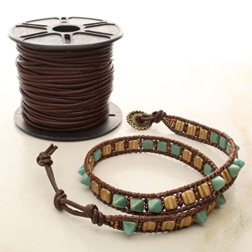 The Beadsmith Leather Cord – Dyed Antique Black – 1mm Spool – 25 Yards/22.86 Meters – Indian Leather Thong Ideal for Braiding, Beading, Necklaces, Fine Lacing, Hair Accessories & DIY Jewelry Making - size: 1mm, style: Dyed Antique Black – 25 Yards