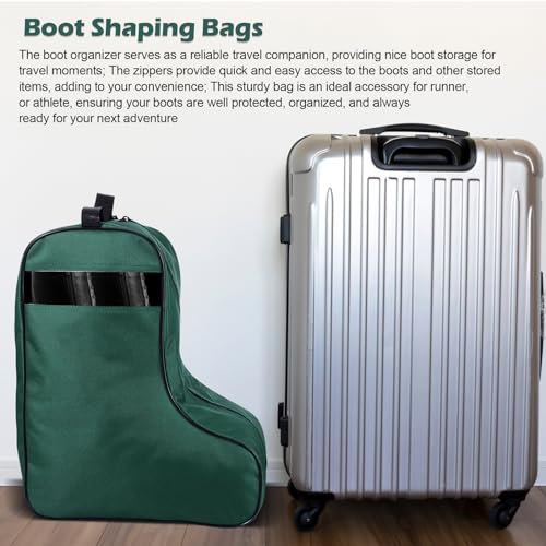1 Pc Boot Bags for Cowboy Boots Portable Storage Bag for Travel Long Tube Shoes Bags Men Tall Shoe with Handle for Home (Dark Green) - color: Dark Green