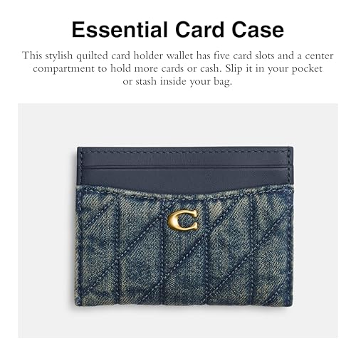 Coach Essential Card Case - color: Loved Denim Dark Indigo