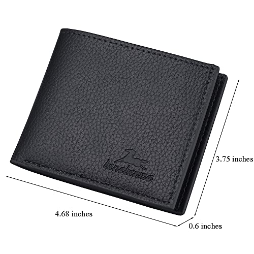 Slim Wallet for Men with Coin Purse, Minimalist Wallet with Zipper, Bifold Mens Wallets with Credit Card Holder, PU Leather Men's Wallet with Money Clip, Carteras Para Hombres (BLACK) - color: BLACK