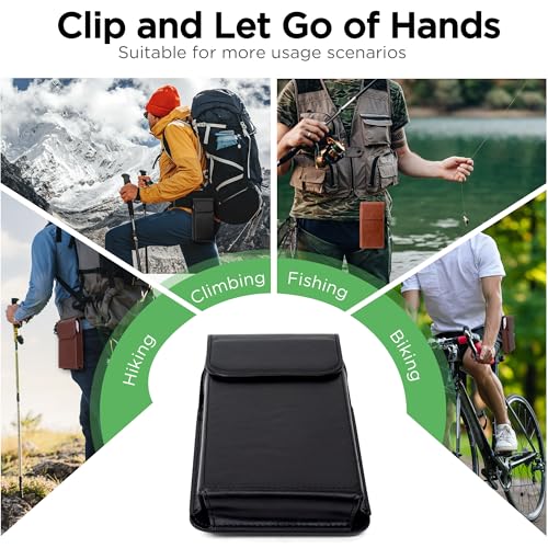 Holster for iPhone 17 Pro Max 16 Pro Max 15 Pro Max 14 Pro Max 13 Pro Max 16 Plus 15 Plus 14 Plus, Premium Leather Pouch with Belt Clip Phone Holster Belt Case, Black -L - color: Black, size: Large