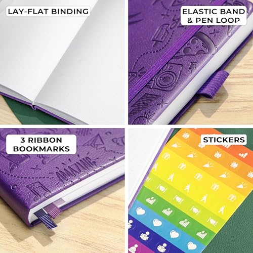Clever Fox Dotted Journal, Blank A5 Notebook, Project Planner, Purple - color: Purple