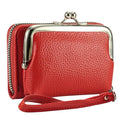 Women's Wristlet Wallet, Card Holder & Coin Purse, Small Change Purse | Small change purse for coins, small coin purse for women, wrist wallets for women, coin pouch, zip no kiss lock coin purses - color: Red