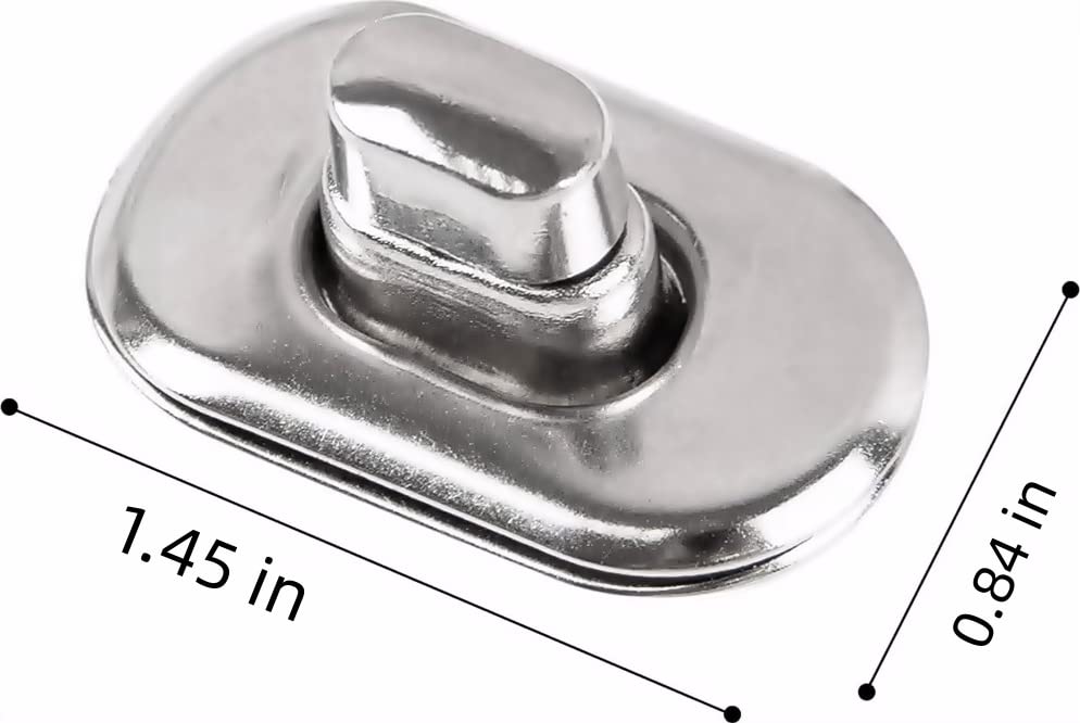 AUEAR, 12 Pack Silver Turn Lock Clasp Hardware Purse Closure latches Handbag Twist Fasteners for DIY Bag Craft Project - color: Silver