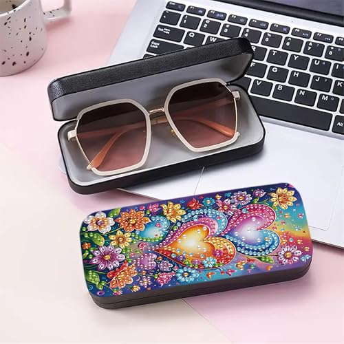 DIZAKIM 1pcs 5d Diamond Art Kits for Adults Small Diamond Painting Kit Gem Art Paint by Diamonds Dots Eyeglasses Case DIY for Beginner Women (#5) - color: #5