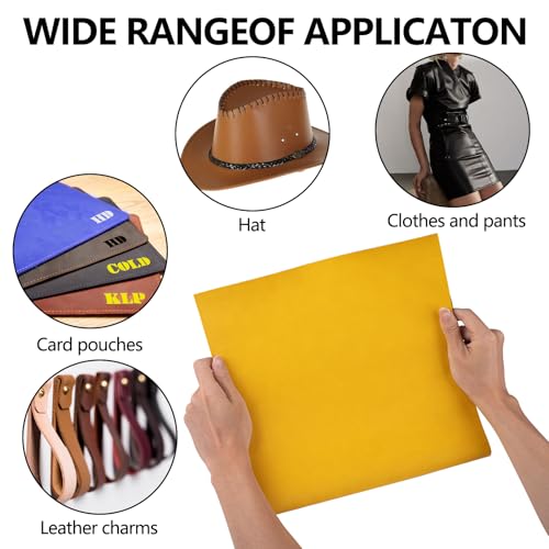 Laserable Leather Sheets,12" x 24"Laserable Leatherette Patch(Yellow/Black) | CO2 Laser Engraving Supplies, Faux Leather for Crafting Tools, Leather Wallets - color: Yellow/Black