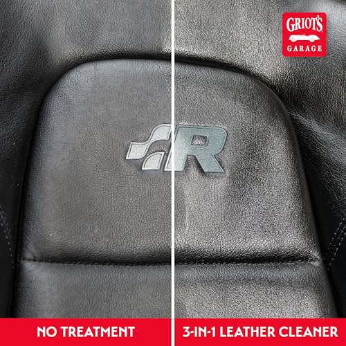 Griot's Garage Leather 3-in-1, Leather Cleaner and Conditioner for Car Leather Seat Upholstery, Sofa, Jacket, Shoes, and More, Cleans, Conditions, and Protects, 16 Oz, 11019