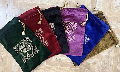 Indian Consigners Soft Velvet Pouch for Tarot, Altar, Rune, Gift, Crystal, jewelry Wrap Bags for Precious, Sacred and Spiritial Items (Green) - color: Green