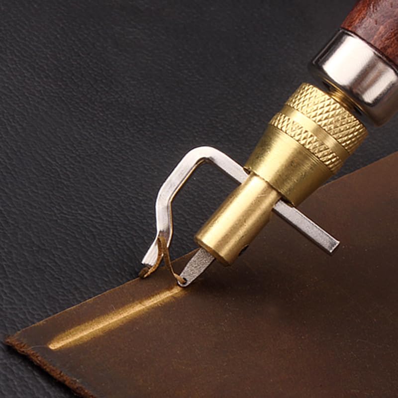 Becho 7 in 1 Adjustable Pro Leather Tools Sets Crease Edge Beveler and Stitching Groover Kits for Leathercraft Sewing and Creasing