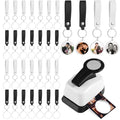 Set Photo Keychain Making Kit Circle Punch Keychain Blanks - color: Multicolor
