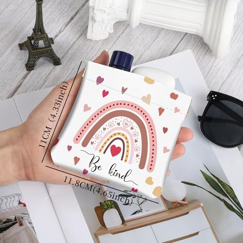 2Pcs PU Leather Small Squeeze Coin Purse Pouch Mini coin Bag Unique And Cute Wallet Cosmetic Bags Change Bag For Women Girls Men （Heart and Rainbow1 - color: Heart and Rainbow1