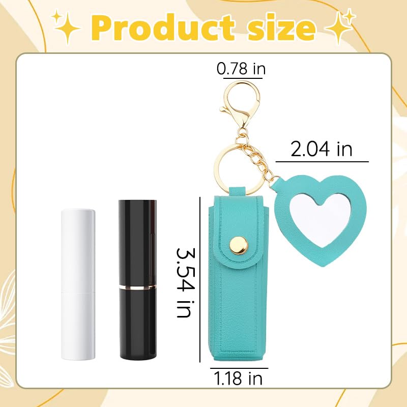 Sisadodo Lip Oil Lipstick Case with Mirror Lip Oil Lipstick Holder Key Chain for Car Keys Keychains Lipstick Organizer Case - color: Dark Green
