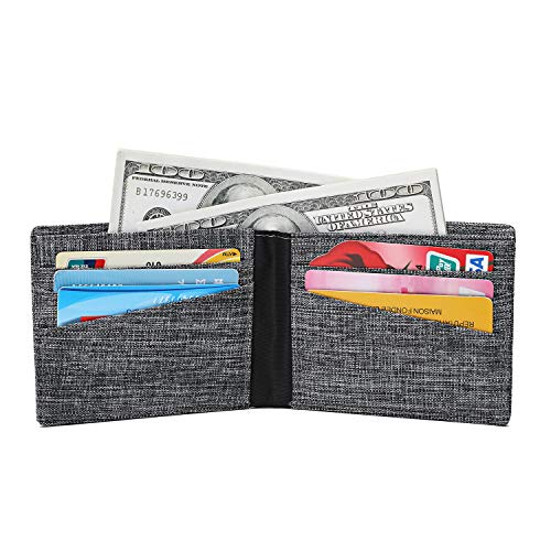 Lanyani Minimalist Fabric Wallet Bifold RFID Blocking - color: Grey