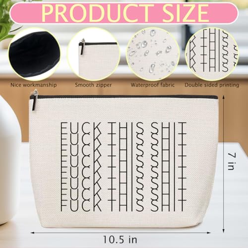 ZHAMEN Funny F*ck This Shit Makeup Bag Cosmetic Bags for Women | Friends Coworkers Birthday Gag Gifts, Travel Bags for Toiletries Large Capacity Zipper Makeup Pouch, Purse Organizer Pouches - color: Multicolor 1477