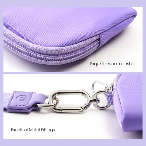 Mini Dual Pouch Wristlet Wallet for Women – Zip Around wristlet Keychain Wallet with 2 Wristlets, Ideal for Dog Walking, Coffee Runs & Lunch Break Essentials (Violet+Navy Blue) - color: Violet+Navy Blue