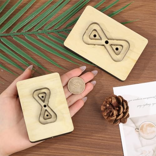 GLOBLELAND 2 Pcs Patchwork Leather Cutting Die Set Cutting Wooden Base Dies Leather Punch Die Cut Templates for Handmade DIY Craft Cloth - style: Patchwork