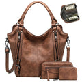 lapsting Hobo Bags for Women Handbags Purse Ladies Boho Shoulder Bag Crossbody Purses Faux Leather - color: I - 15inch Brown - Black Metal