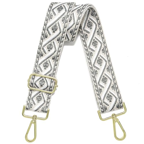 1.5" Wide Purse Strap Adjustable Replacement Gold Hardware Long Crossbody Bag Strap for Thick Shoulder Bags Canvas Handbags Straps - color: Gold Hardware-419