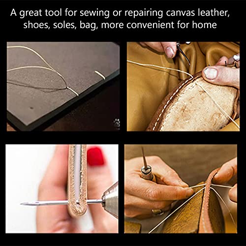 Oumefar Leather Sewing Awl Kit - 3 Needles, Hand Stitch Awl, Shoe Repair Tool for Leather & Handmade Projects