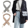 2 Pack Adjustable Crossbody Purse Straps,1.5" Wide Replacement Shoulder Straps for Handbags, Retro Jacquard Embroidered Multi-Pattern Bag Strap for Crossbody & Shoulder Bags - color: Embroidered Black&beige
