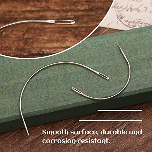 40 Pcs Curved Sewing Needles 4 Sizes commonly Curved Leather Quilting Needles Upholstery Weaving Needles Embroidery Needle for Leather Projects Carpet or Canvas Wig Making - style: 40Pcs-4 Sizes