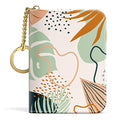 Credit Card Holder for Women, Small RFID Wallet Slim Leather Card Case - color: B-Leaf, size: Keychain
