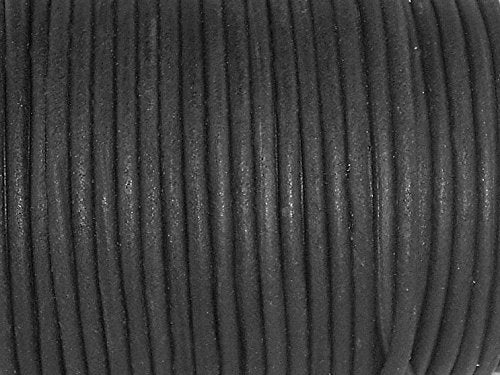 Genuine Leather Round Cord 1mm Black Matte | Premium Quality for Jewelry,Bracelets Necklaces, Macrame Keychains Making & Crafts | 20 Meters Spool