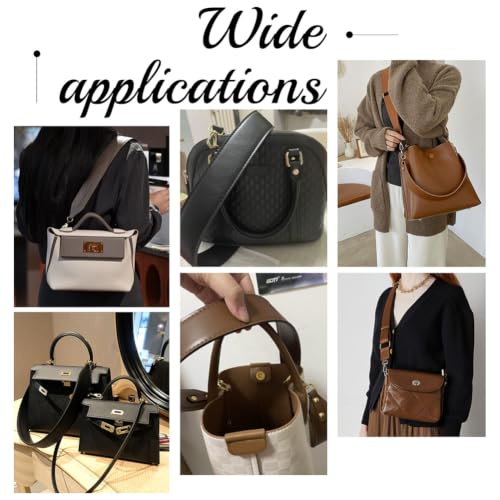 PH PandaHall Leather Replacement Shoulder Strap, 28.5 Inch (72.5cm) Purse Strap 1.4 Inch Wide Short Bag Strap with Golden Metal Clasps for Women DIY Underarm Bag Crossbody Shoulder Bag Handbag, Brown - color: Brown Strap+golden Buckle