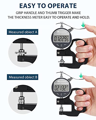 Digital Thickness Gauge 0.5inch, 0.00005"/0.001mm Resolution