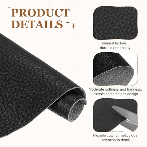 MECCANIXITY Top Grain Leather Sheet 11.8 x 7.9 Inch Natural Cow Leather 0.6mm Fabric Pieces for DIY Craft Furniture Office Belts Notebook Covers, Black - color: Black, size: 0.6mm