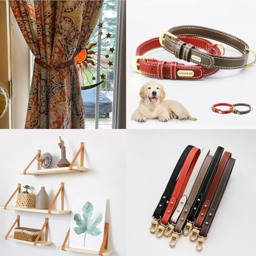 picheng Faux Leather Strap 1 Inches Wide Lychee Texture Leather Straps for Crafts, 200 Inches Long Faux Leather Strips - color: Red