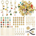 Aucscott Lipgloss Keychain Making Kit with Charms for Gilrs Adults, DIY Keychain Supplies Jewelry Craft Kits with A-Z Letter Charms for Custom Bag Phone Key Chain Lip Balm Purse Handbag - color: Gold - 500Pcs Kit