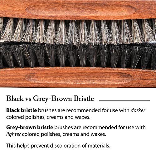 FootFitter Premium Horsehair Shoe Brush, Leather Shine & Buff (2 Pack) | Horsehair Bristles Clean, Lift Dirt, Buff Leather & Deliver Smooth, High‑Gloss Shine & Professional Finish (Made in Germany) - color: Set
