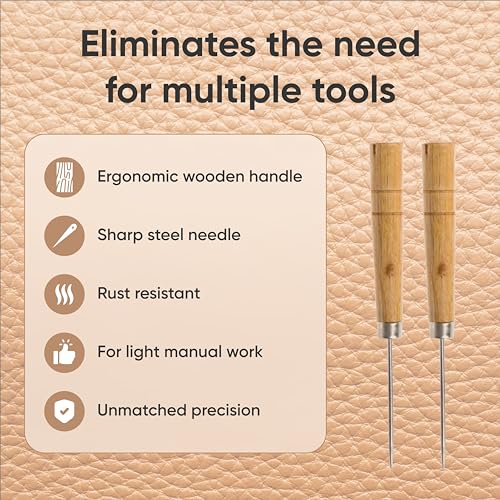 Heavy Duty Craft Woodworking Awl - Wood Scratching Awl Leather Work - Sewing Carpenter Awl Hand Stitcher