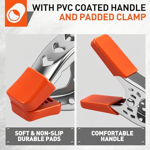HORUSDY 8-Piece 4" inch Spring Clamp, Heavy Duty Spring Metal Spring Clamps, 1.5"-inch Jaw opening - color: Orange, size: 4 inch 8-Piece
