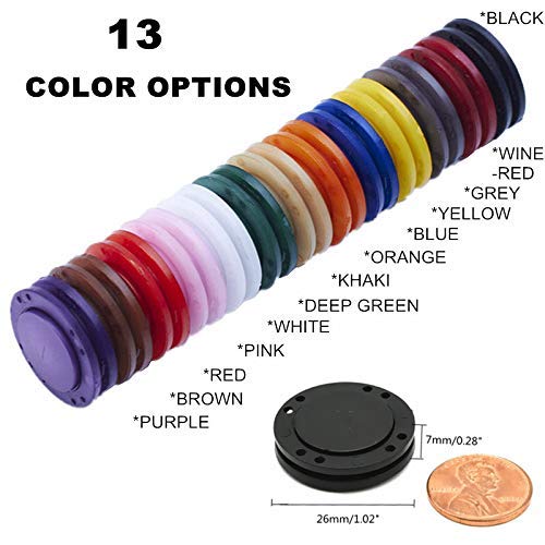 41L Magnetic Coat Buttons 26mm/1” Invisible Hidden Sewing Button Nylon with Magnets Inside for Coat Jacket Suitcase Bag Windbreaker Pajamas (26mm, Yellow) - color: Yellow
