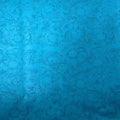 Ocean Blue Western Floral PU Faux Leather Vinyl Fabric - Sold by The Yard - 56" - color: Ocean Blue