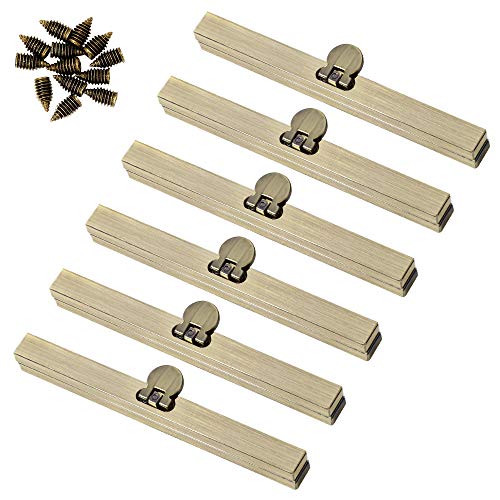 BUTUZE 6pcs Bag Clasps Purse, 4.52inches Metal Purse Frame Kiss Clasp Purse Frame, Purse Clasps for Bag Making - color: BRONZE