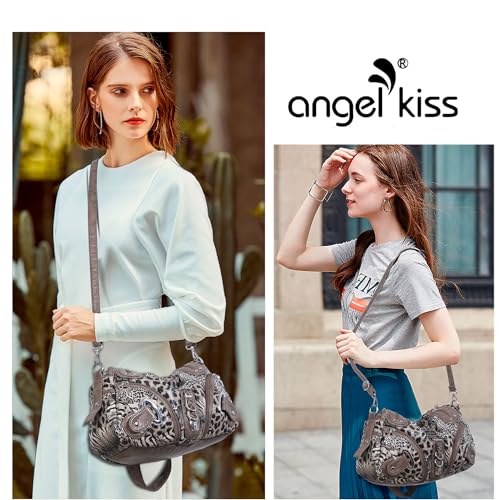 Angelkiss Hobo Purses and handbags for Women Satchel Handbag Women Purses Large Daily Shoulder Bags - color: Brown-leopard
