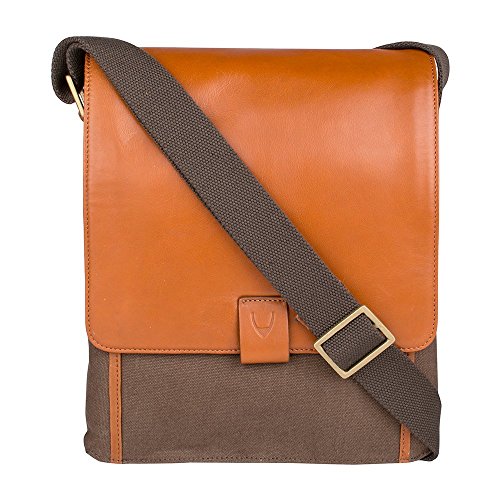 Hidesign Aiden Genuine Leather Medium Crossbody Men/Women Shoulder Messenger Bag/Travel Bag / 10.5" iPad Bag, Tan - color: Light Tan
